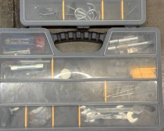 Lot #61 3 Plastic Parts Organizer Cases Nails Screws Hardware Hand Tools Lot