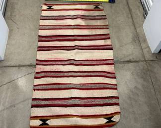 Lot #167 Handmade Navajo Killim Rug Striped Wool Flatweave 30x60