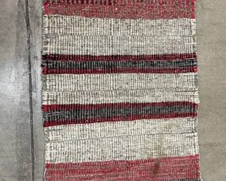 Lot #168 Handmade Navajo Inspired Wool Striped Flatweave Killim Rug