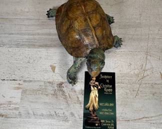 Lot #123 Christine Knapp Bronze Turtle Tortoise Sculpture WNAG SAA Artist Signed