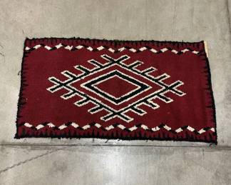 Lot #171 Handmade Navajo Southwestern Geometric Diamond Red Wool Killim Rug 2x3