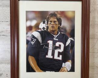 Lot #151 Tom Brady Autographed New England Patriots #12 8x10 Photo Framed Signed NFL