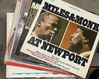 Lot #132 Vintage Jazz Vinyl LP 45 RPM Lot Miles Davis Monk Newport Les Baxter Capitol