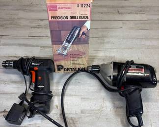 Lot #67 Vintage Power Drill Lot Sears Craftsman 3/8" VSR Black Decker Ranger CD2000 Portalign