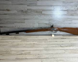 Lot #35 Antique Percussion Cap Muzzleloader Rifle Long Gun Walnut Stock Brass Hardware