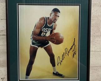 Lot #155 Bill Russell Signed Autographed 8x10 Photo Boston Celtics #6 Framed Matted COA