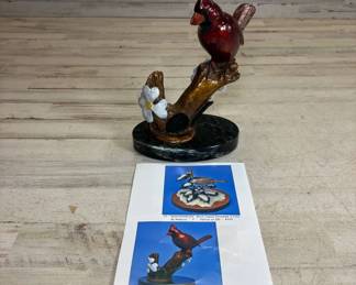 Lot #127 W. Hunt 'Red Feather Spring' Cardinal Bronze 256/350 9"