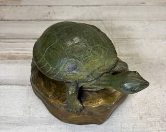 Lot #125 D. Simpson Bronze Turtle on Rock Sculpture, Ed. 31/40, Signed & Dated 2000