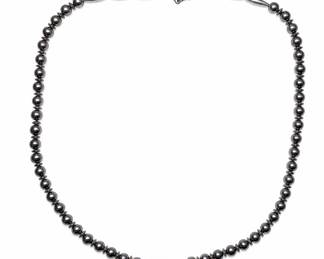 Lot #2 Navajo Pearls Sterling Silver Oxidized Bead Necklace Graduated Saucer Beads SW