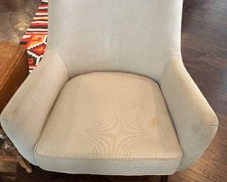 Linen arm chair needs a professional clean