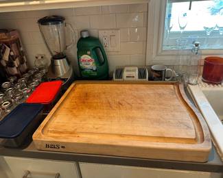 Black & Decker blender, Presto, ever sharp knife, sharpener, seasonings containers, large countertop cutting board