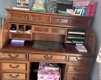 Roll top desk shown open
