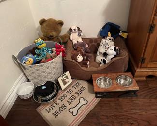 Dog bed, dog toys, dog feeders, dog mat, dog love