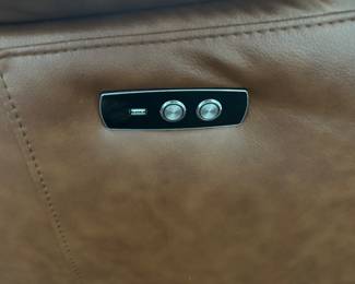 Dual recliner has usb ports on each side