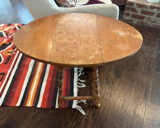 Drop leaf side table needs tlc 19 inches deep 11 across when folded