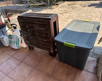 Slant design table shown closed, has a very small footprint