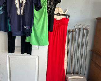 Fun clothes, paper shredder, curtain rods