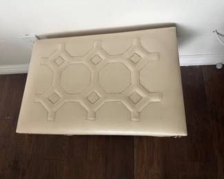 Top of leather studded bench seat