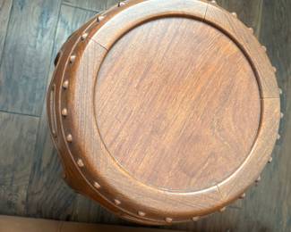 Top of barrel shaped side table