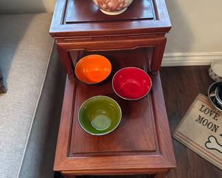 Tiered End table looks like a stack but is all one piece 14 wide by 24 inches deep