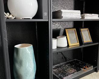Black Bookcases + Assorted Home Décor