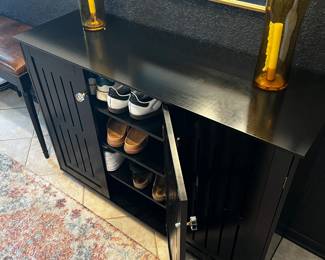 Black Shoe Storage Cabinet