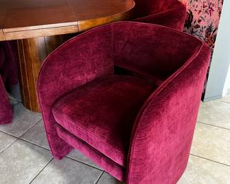 World Market Mariano Burgundy Velvet Curved Dining Chair