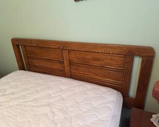 #27 - $150 - Oak Full size headboard / mattress & rails