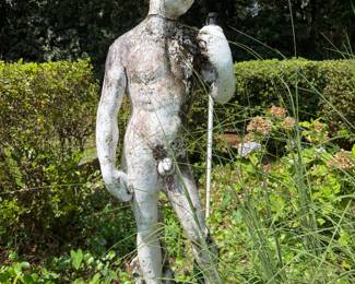 #49 - $150 - Apollo male concrete statue - head has been broken