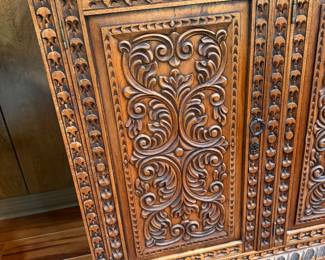 #10 - $1,000 - Peruvian carved sideboard 80x20x36 with mirror 79x377