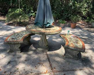 $150 - Mosaic table and benches