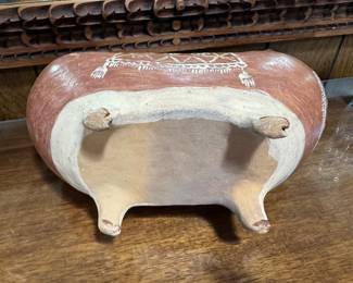 #33 - $70 - Peruvian folk art terracotta bull vessel ASKOS or Ceremonial libation pot