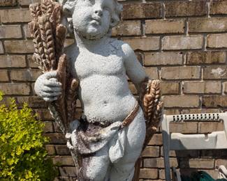 #53 - $300 - Two concrete cupid sold as a set