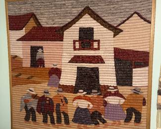 #7 - $150 - Peruvian Wall hanging wool - village scene 45x46