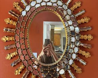 #24 - $110 - Sunburst gilded mirror 26x23