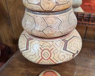 ndigenous Shipibo-Conibo Ucayali River basin Kene Drinking Vessel Bowl