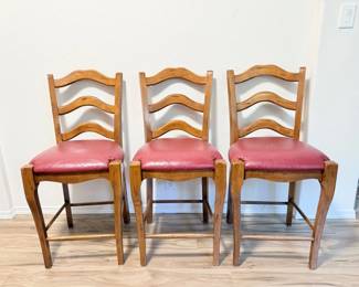 79 WoodenLadderBackBarStools