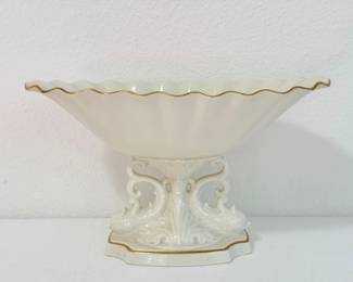 82 VintageLenoxAquariusCollectionPorcelainPedestalBowl