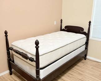 33 WoodenTwinBedframeBeautyrestMattress