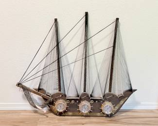 38 VintageNauticalThreeMastedShipWallDecor