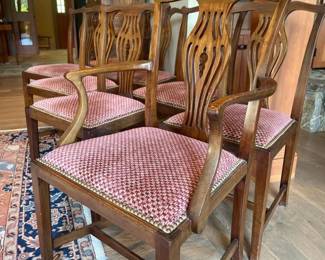 454 setof8antiquechippendalestylemahog