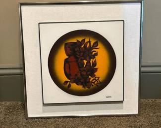 336 17x17framedsignedfiguralfloralena