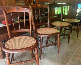 426 fourantiquestylecaneseatsidechairs