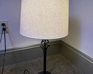 244 blackmetaltablelampwithwhitefabric