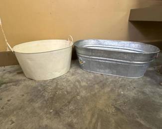 356 pairoflargedecorativemetaltubs