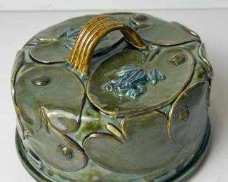 049 tarminfrogmotifglazedceramiccovered