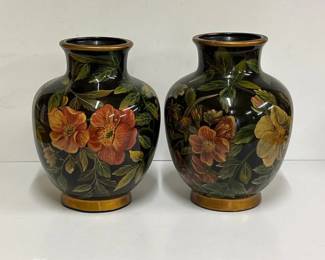 348 pairofceramicfloraldecorativevases