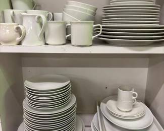 145 assortedwhitedinnerwareplatesbowlsa