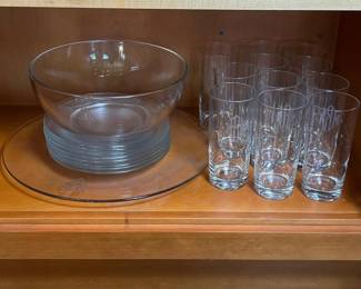 236 monogrammedglasspunchbowlplatesand