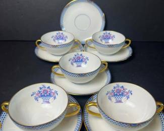 027 limogesbouilloncupsandsaucerswithf